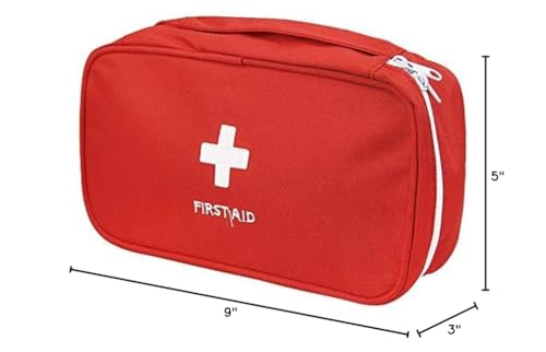 PenyaZo First Aid Bag - First Aid Kit Bag Empty for Home Outdoor Travel Camping Hiking, Mini Empty Medical Storage Bag Portable Pouch (Red)