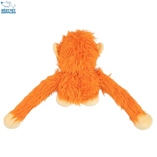 Best Pet Supplies Interactive Squeaky Dog Chew Toy, Ideal Dog Toys for Chewers, Small, Medium & Large Dogs, and Fetch Lovers - Crinkle Duck (Yellow), Large