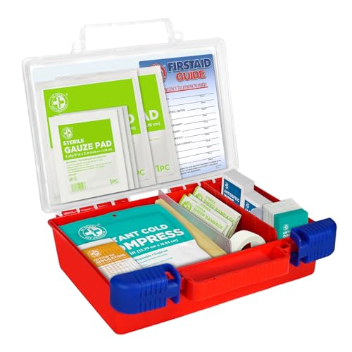 Be Smart Get Prepared 180 Piece First Aid Kit: Clean, Treat, Protect Minor Cuts, Scrapes. Home, Office, Car, School, Business, Travel, Emergency, Survival, Hunting, Outdoor, Camping & Sports, FSA HSA