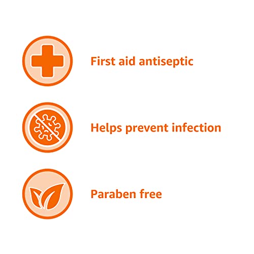 Amazon Basics First Aid Antiseptic, 10% Povidone Iodine Solution First Aid Antiseptic, Unflavored, 8 Fluid Ounces, 1-Pack (Previously Solimo)