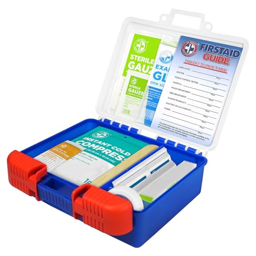 Be Smart Get Prepared 180 Piece First Aid Kit: Clean, Treat, Protect Minor Cuts, Scrapes. Home, Office, Car, School, Business, Travel, Emergency, Survival, Hunting, Outdoor, Camping & Sports, FSA HSA