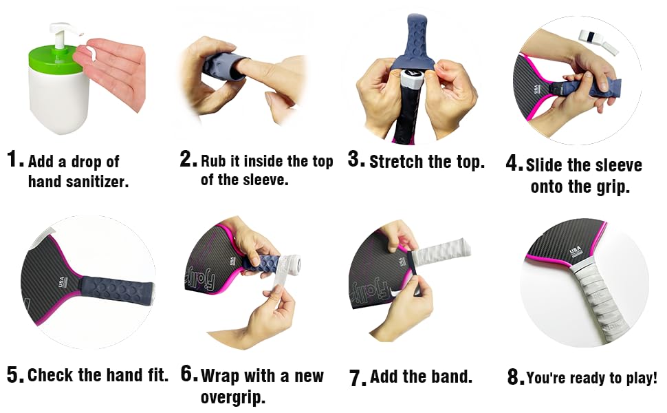 Pickleball Paddle Grip 2 Pack - 5.25" Enhanced Grips for Pickle Ball Grips with Vibration Reduction & Finger Support