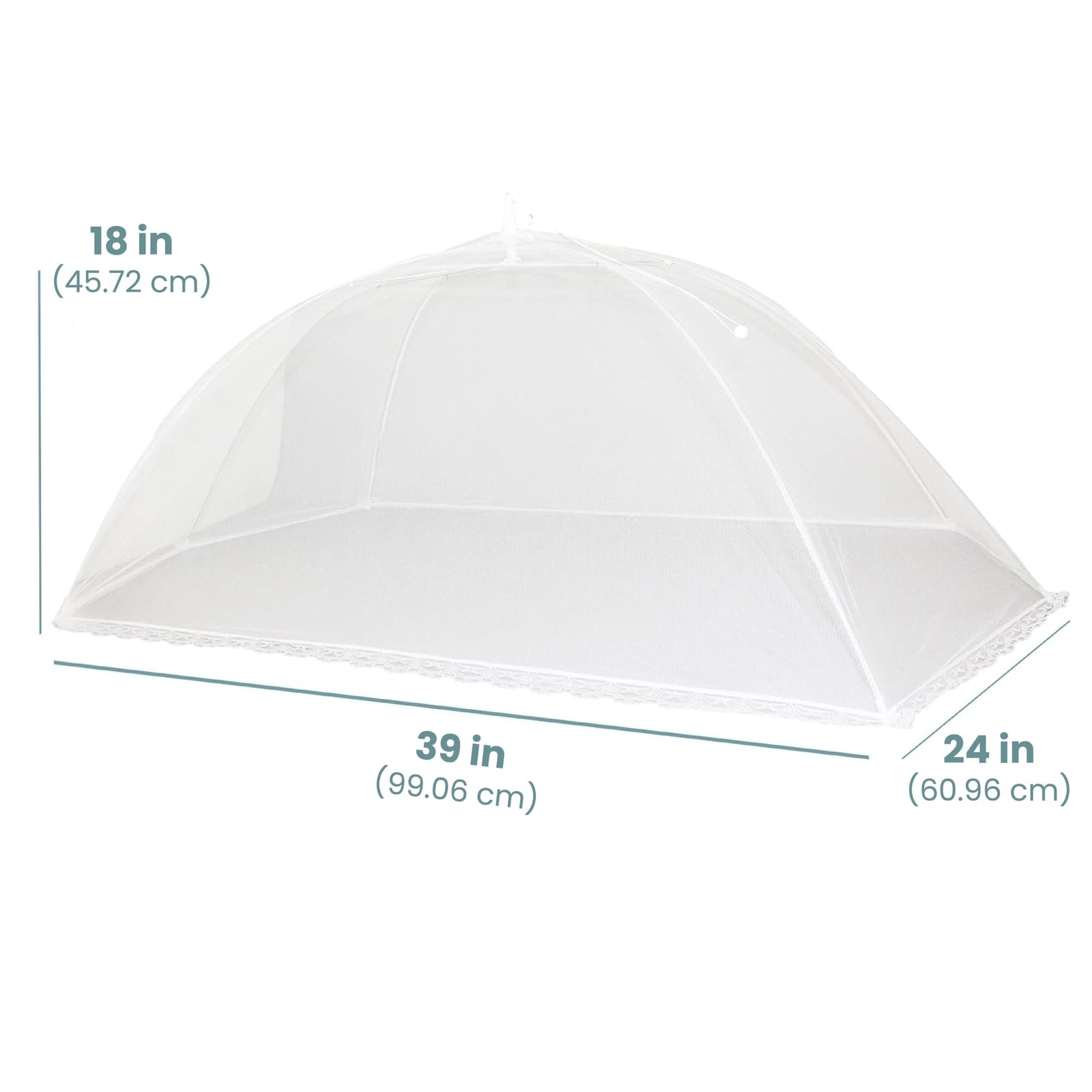 Simply Genius Pop-Up Mesh Food Covers - 17 x 17 in, White, 6 Pack, Large & Tall - Reusable & Collapsible Food Tents for Outdoor Serving