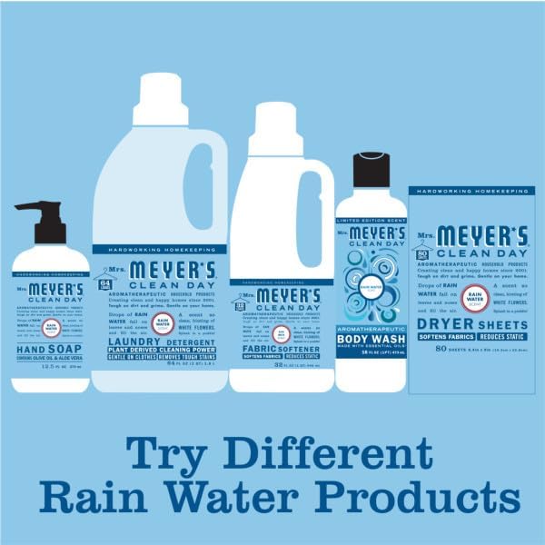 MRS. MEYER'S CLEAN DAY Hand Soap, Made with Essential Oils, Rain Water, 12.5 fl. oz - Pack of 3