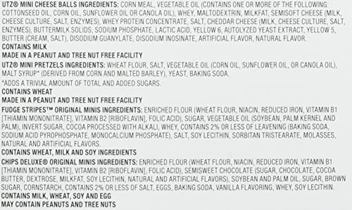 Keebler Sweet & Salty Variety Pack, 30-Count Box, Includes Keebler Chips Deluxe, Fudge Stripes, Utz mini Pretzels and Cheese Balls, 31 oz