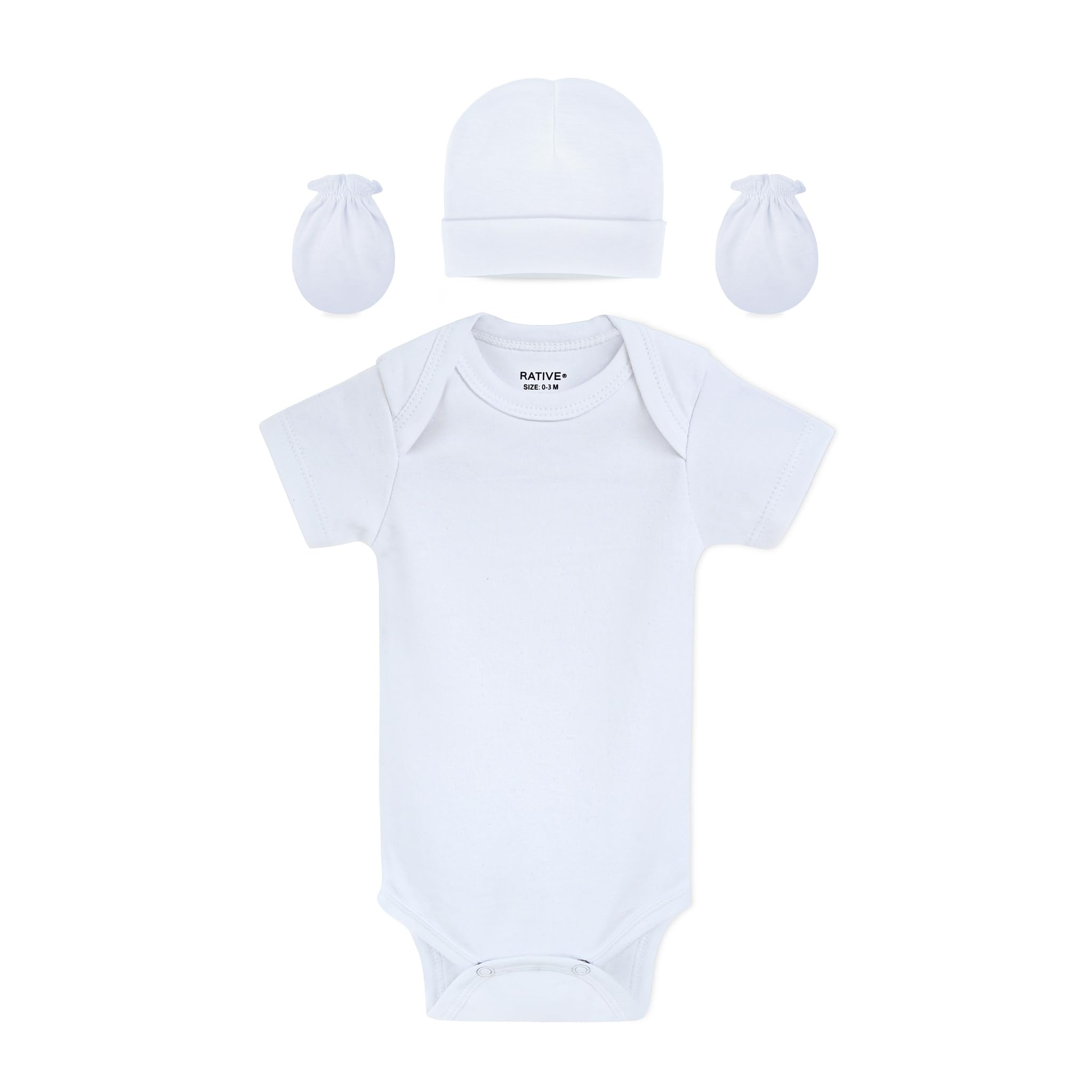 RATIVE Baby Mittens No Scratch Organic Cotton for Newborn 0-6 Months | Baby Essentials Must-Haves for Boys & Girls