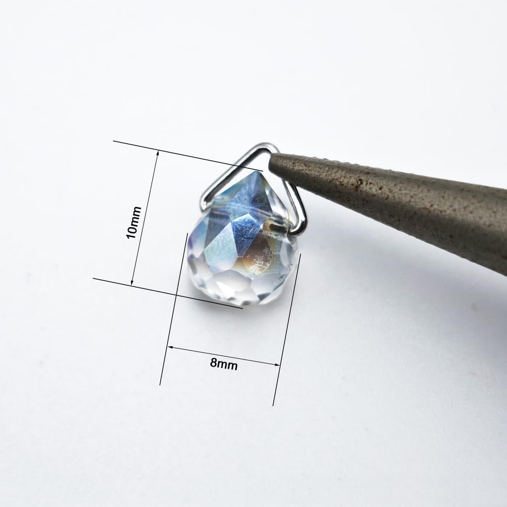 INSPIRELLE 120 Pieces Crystal Teardrop Charms Multicolor Glass Faceted Waterdrop Pendants for Jewerly Craft Making 8x10mm