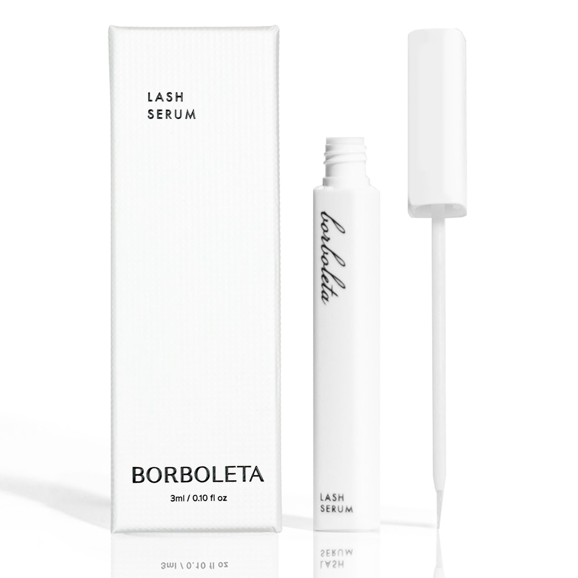 Borboleta Lash Serum, Eyelash Serum for Longer, Thicker, and Fuller Looking Natural Eyelashes, (Full Size, 3 Month Supply)