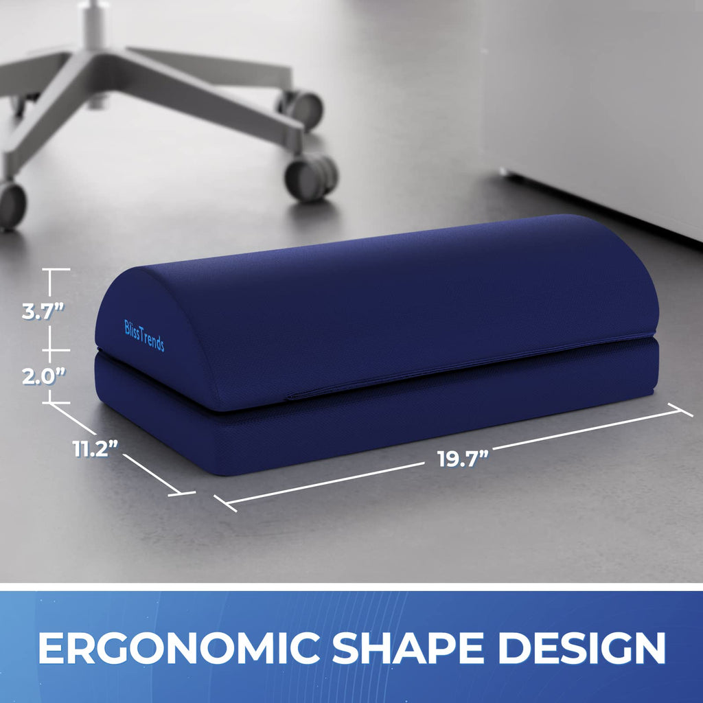 BlissTrends Foot Rest for Under Desk at Work-Versatile Foot Stool with Washable Cover-Comfortable Footrest with 2 Adjustable Heights for Car,Home and Office to Relieve Back,Lumbar,Knee Pain-Black