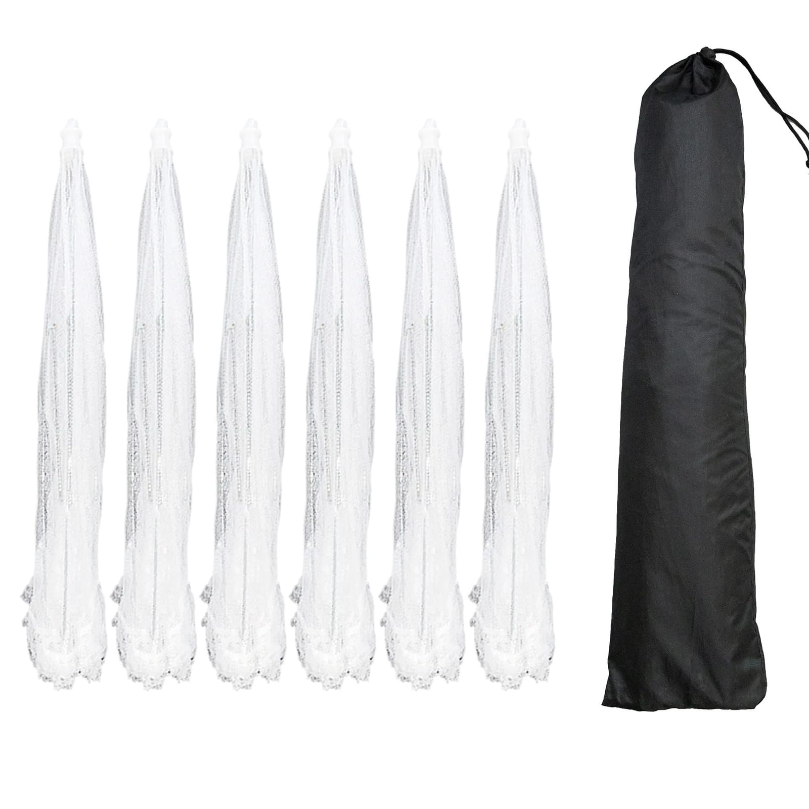 Simply Genius Pop-Up Mesh Food Covers - 17 x 17 in, White, 6 Pack, Large & Tall - Reusable & Collapsible Food Tents for Outdoor Serving