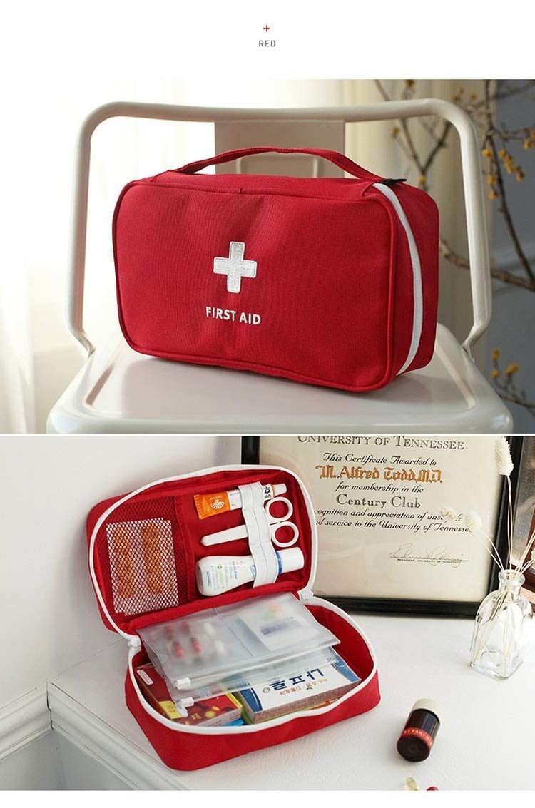 PenyaZo First Aid Bag - First Aid Kit Bag Empty for Home Outdoor Travel Camping Hiking, Mini Empty Medical Storage Bag Portable Pouch (Red)