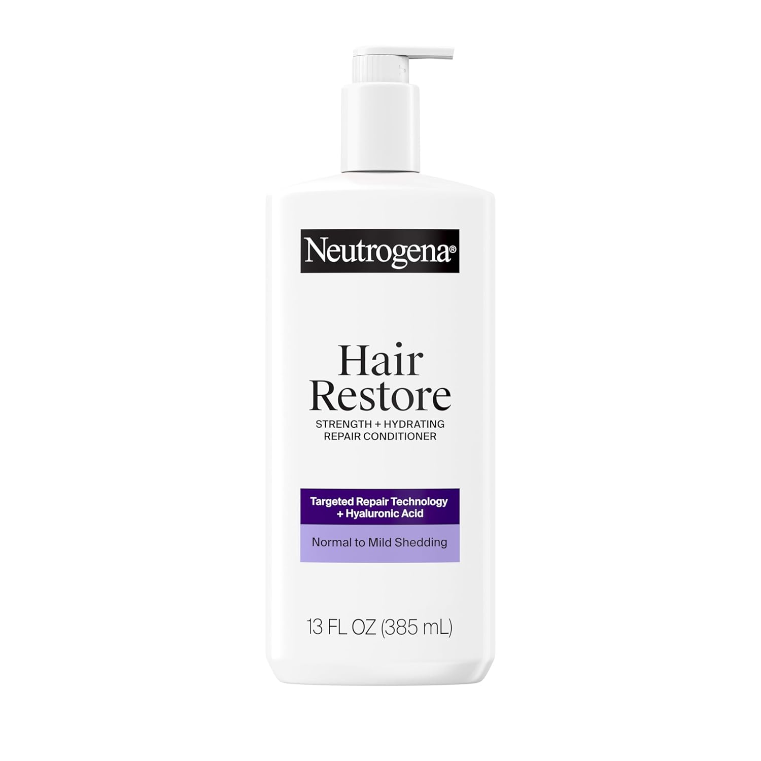 Neutrogena Hair Restore Strength + Hydrating Repair Conditioner, Moisturizing Hair Conditioner with Hyaluronic Acid that Hydrates & Reduces Shedding due to Breakage, Sulfate Free, 13 fl. oz