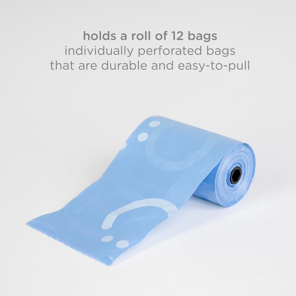 Ubbi Retractable On the Go Bag Dispenser for Travel, Diaper Bag Accessory Must Have for Newborn, Helpful Item, Baby Gift, Lavender Scented, Gray