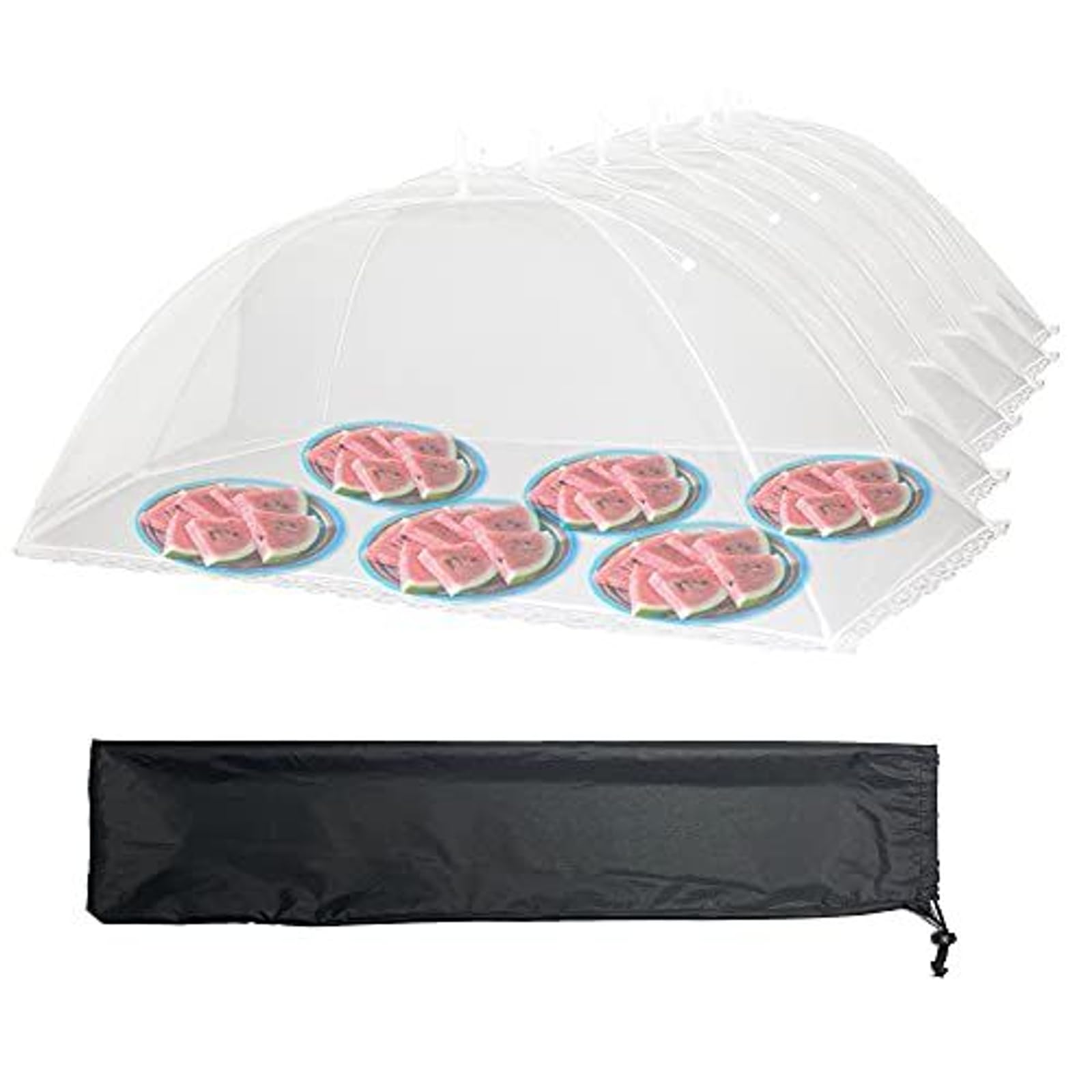 Simply Genius Pop-Up Mesh Food Covers - 17 x 17 in, White, 6 Pack, Large & Tall - Reusable & Collapsible Food Tents for Outdoor Serving