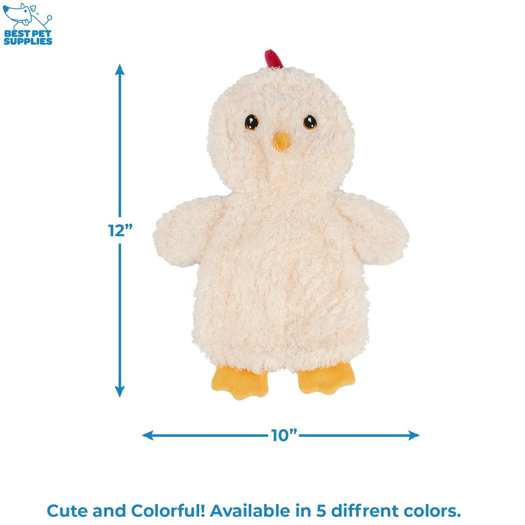 Best Pet Supplies Interactive Squeaky Dog Chew Toy, Ideal Dog Toys for Chewers, Small, Medium & Large Dogs, and Fetch Lovers - Crinkle Duck (Yellow), Large