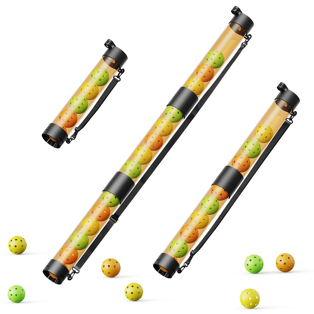 17 Balls Pickleball Ball Retriever & Ball Holder Storage with Strap, Back Saver for Pickleball Accessories, Quick for Pickleball Tube Ball Pickup