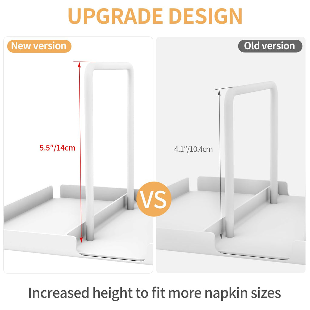 Napkin Holder for Table, Metal Napkin Holder with Salt and Pepper Shakers Caddy, Standing Paper Napkin Storage for Kitchen Dining Table Decor, Black