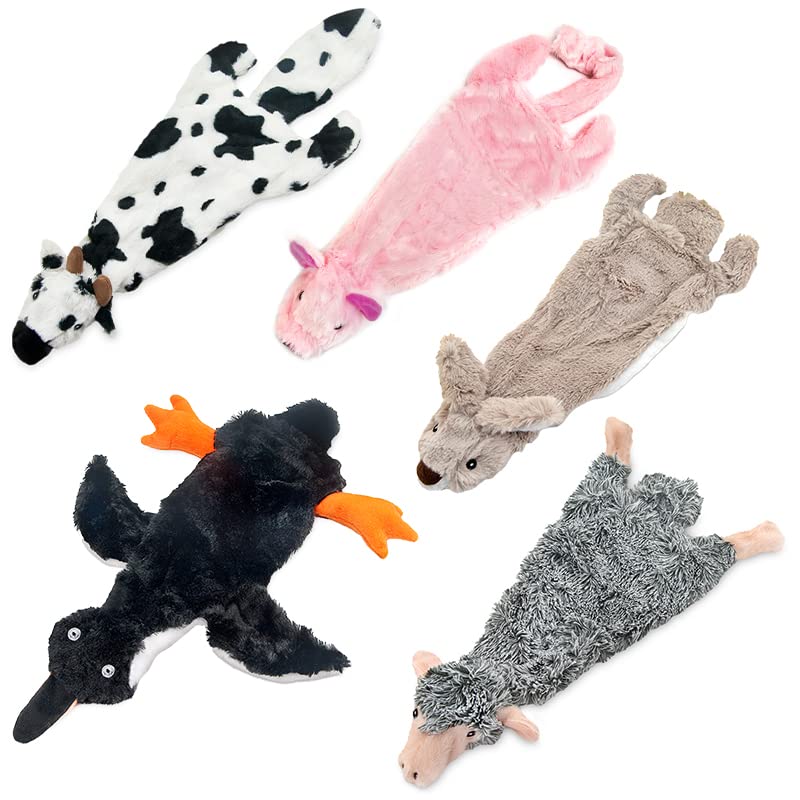 Best Pet Supplies Interactive Squeaky Dog Chew Toy, Ideal Dog Toys for Chewers, Small, Medium & Large Dogs, and Fetch Lovers - Crinkle Duck (Yellow), Large