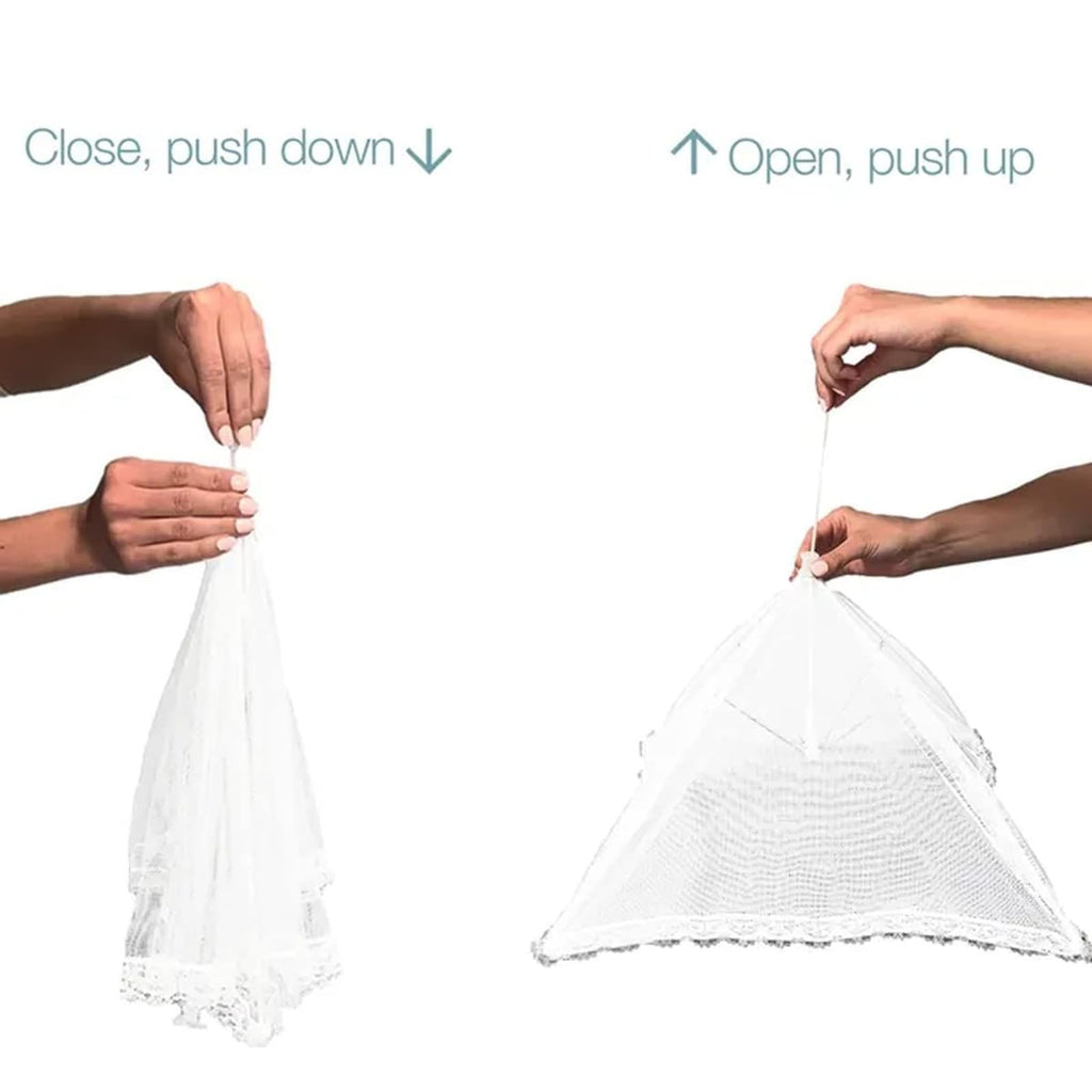 Simply Genius Pop-Up Mesh Food Covers - 17 x 17 in, White, 6 Pack, Large & Tall - Reusable & Collapsible Food Tents for Outdoor Serving