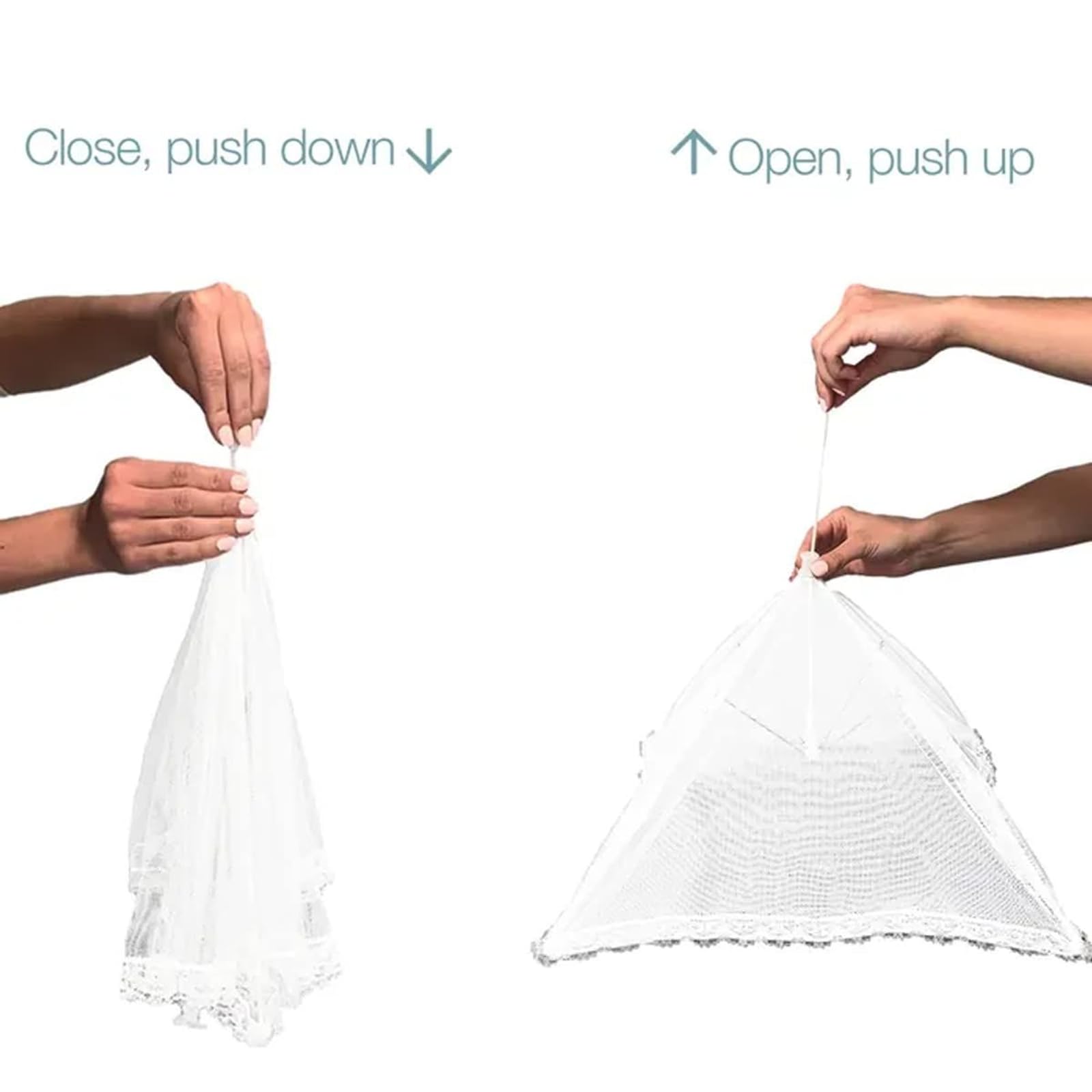 Simply Genius Pop-Up Mesh Food Covers - 17 x 17 in, White, 6 Pack, Large & Tall - Reusable & Collapsible Food Tents for Outdoor Serving