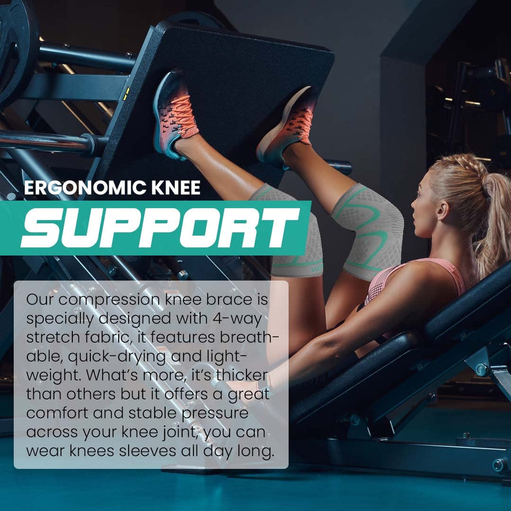 Modvel Compression Knee Brace for Women & Men, 2-Pack Knee Brace for Running Knee Pain, Knee Support Compression Sleeve, Workout Sports Knee Braces for Meniscus Tear, ACL & Arthritis Pain Relief