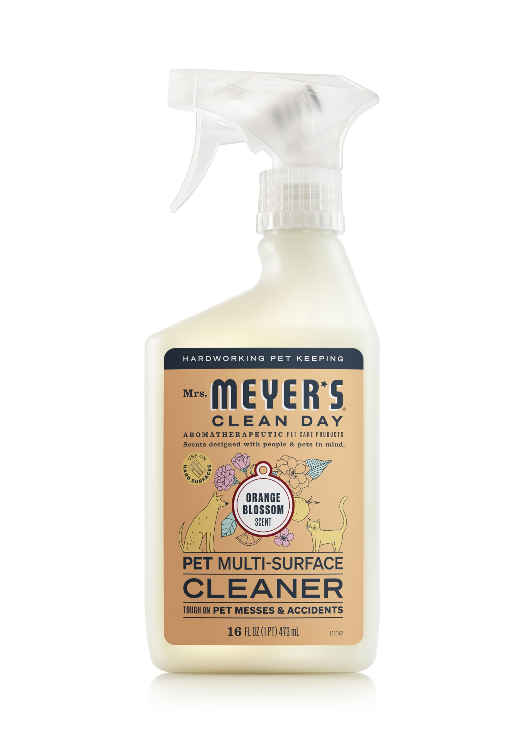 Mrs. MEYER'S CLEAN DAY Pet Multi-Surface Cleaner, Orange Blossom Scent, 16oz