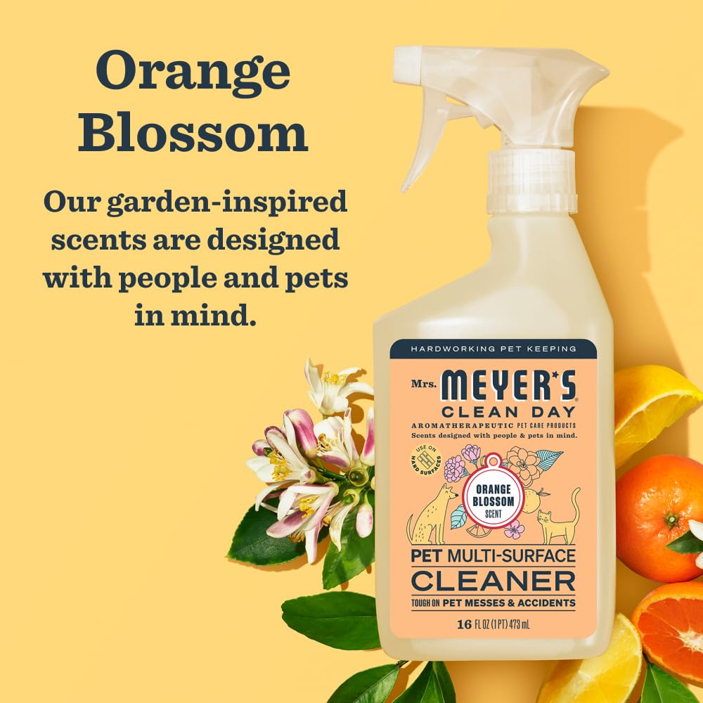 Mrs. MEYER'S CLEAN DAY Pet Multi-Surface Cleaner, Orange Blossom Scent, 16oz
