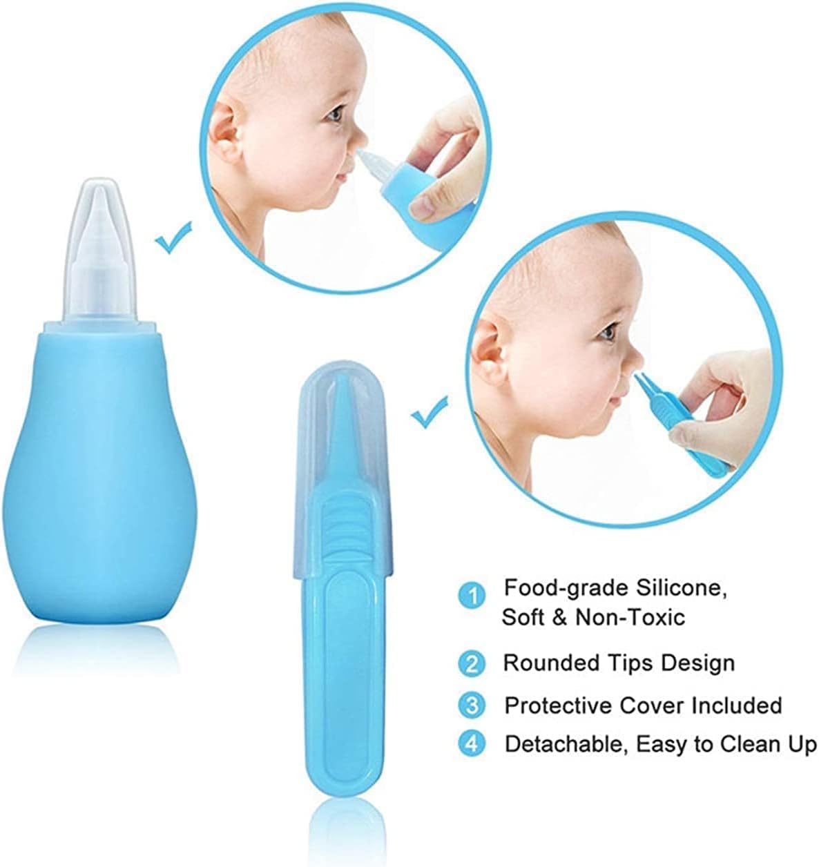 Baby Grooming Kit, Infant Safety Care Set with Hair Brush Comb Nail Clipper Nasal Aspirator,Baby Essentials Kit for Newborn Girls Boys (Grey White)