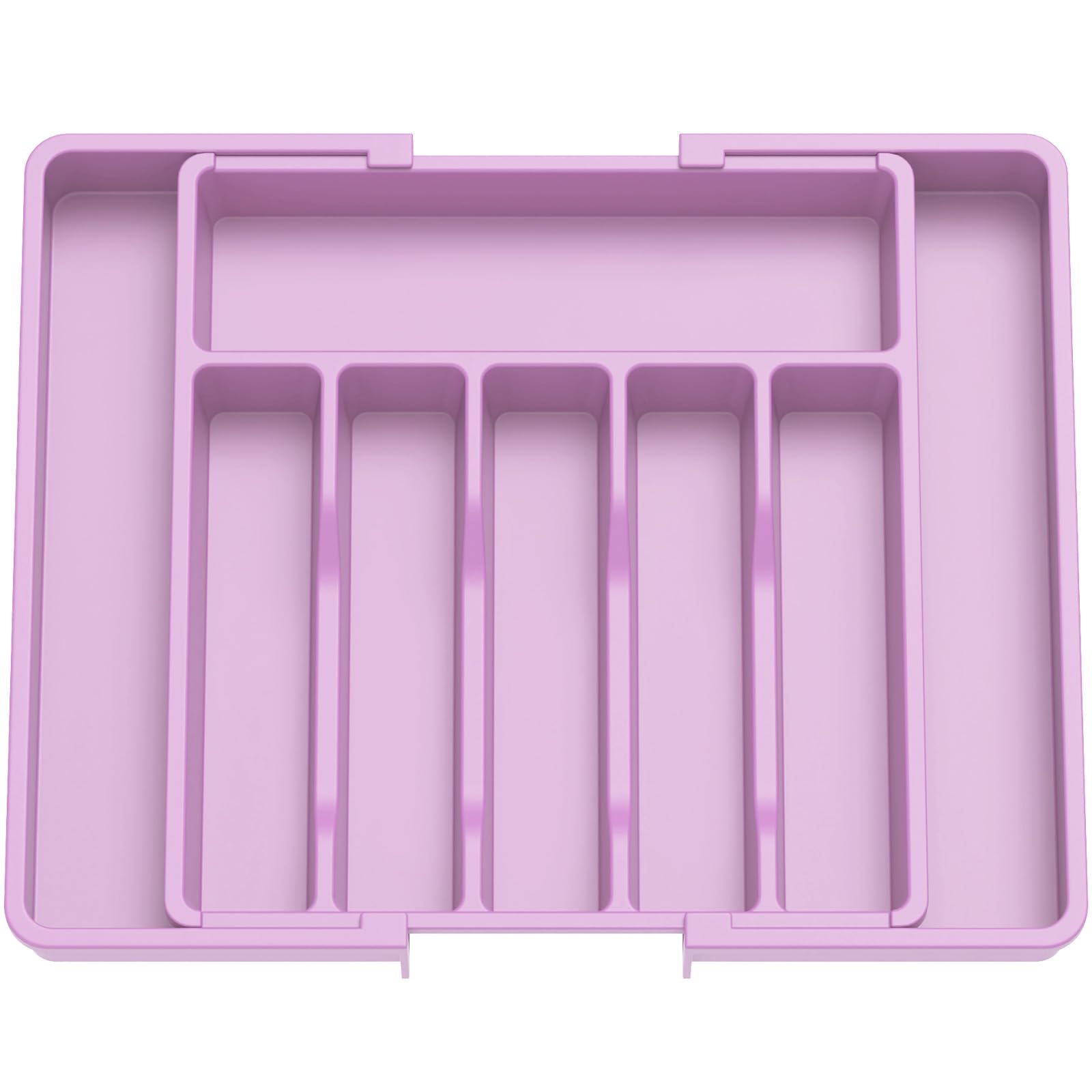 Lifewit Silverware Drawer Organizer, Expandable Utensil Tray for Kitchen, BPA Free Flatware and Cutlery Holder, Adjustable Plastic Storage for Spoons Forks Knives, 8.5"-14.1" x 12.1", Black