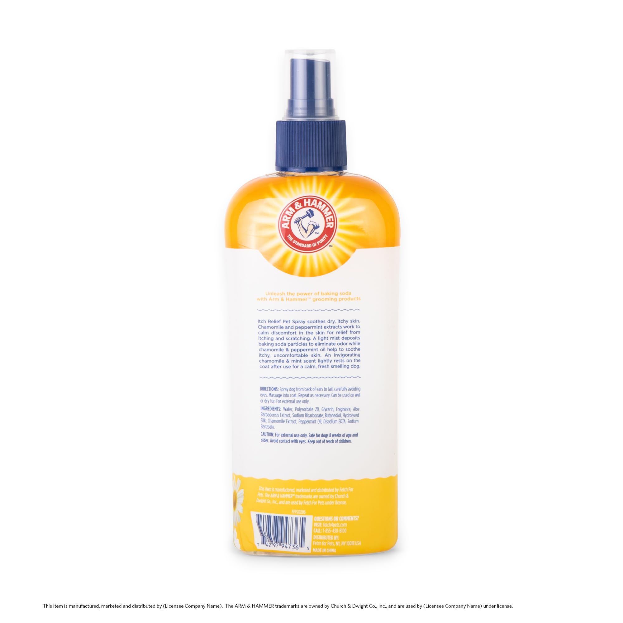 Arm & Hammer for Pets Itch Relief Spray for Dogs - Dog Itch Relief with Baking Soda Chamomile & Peppermint Scent - Professional Dog Skin Care - Anti Itch Spray for Dogs, Itchy Dog Skin Relief 8oz