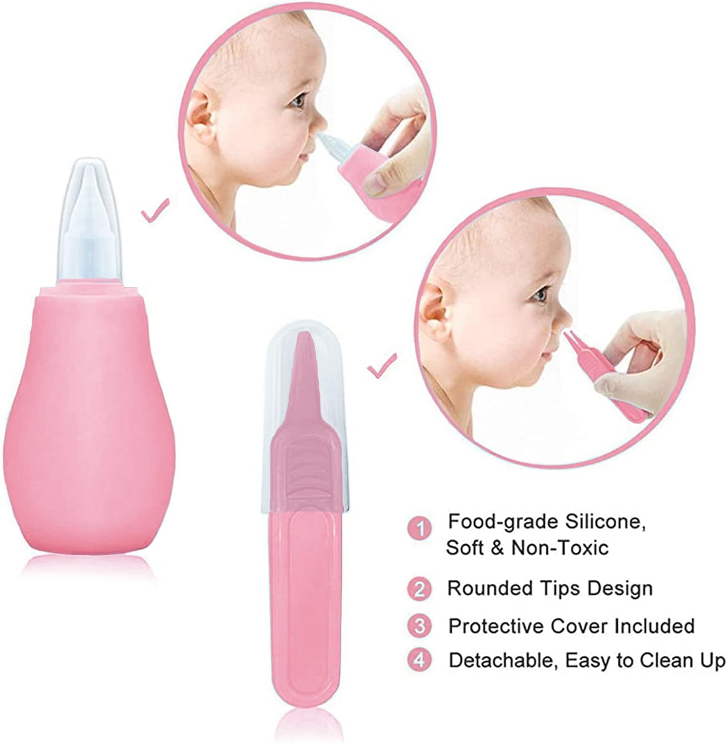 Baby Grooming Kit, Infant Safety Care Set with Hair Brush Comb Nail Clipper Nasal Aspirator,Baby Essentials Kit for Newborn Girls Boys (Grey White)