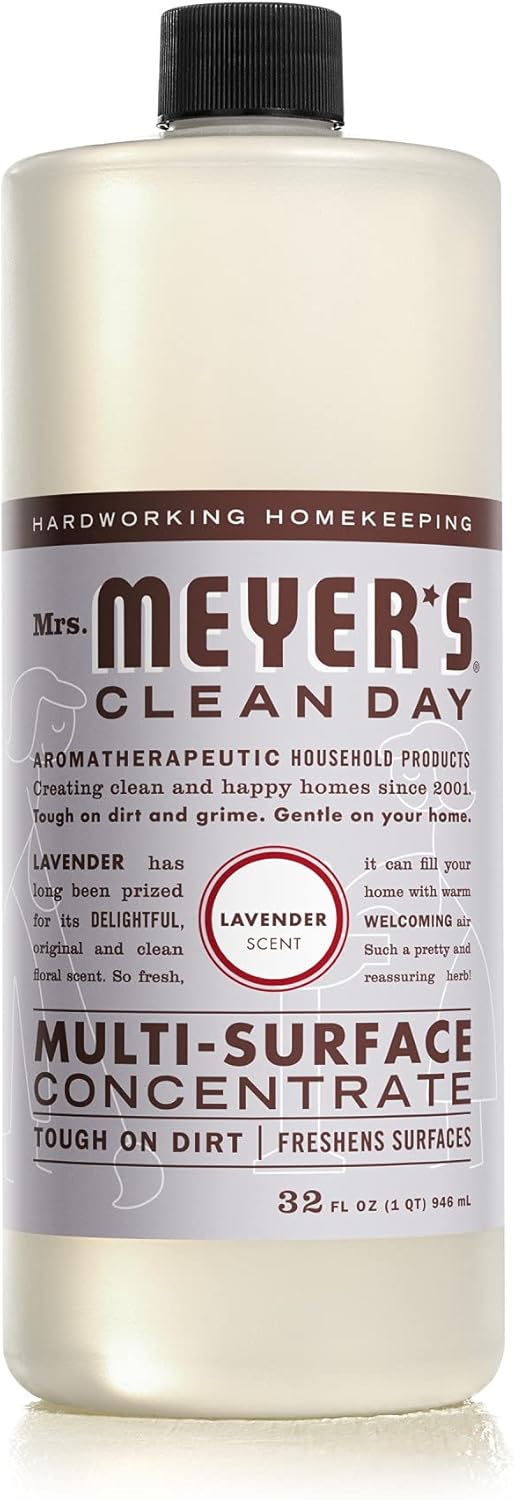 Mrs. MEYER'S CLEAN DAY Multi-Surface Cleaner Concentrate, Use to Clean Floors, Tile, Counters, Lavender, 32 fl. oz