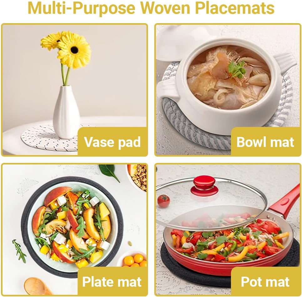Trivets for Hot Dishes, Hot Pads for Kitchen, 7'' Trivets for Hot Pots and Pans, Pot Holders for Kitchen, Pot Holders Heat Resistant 4-Pcs, Kitchen Essentials for New Home