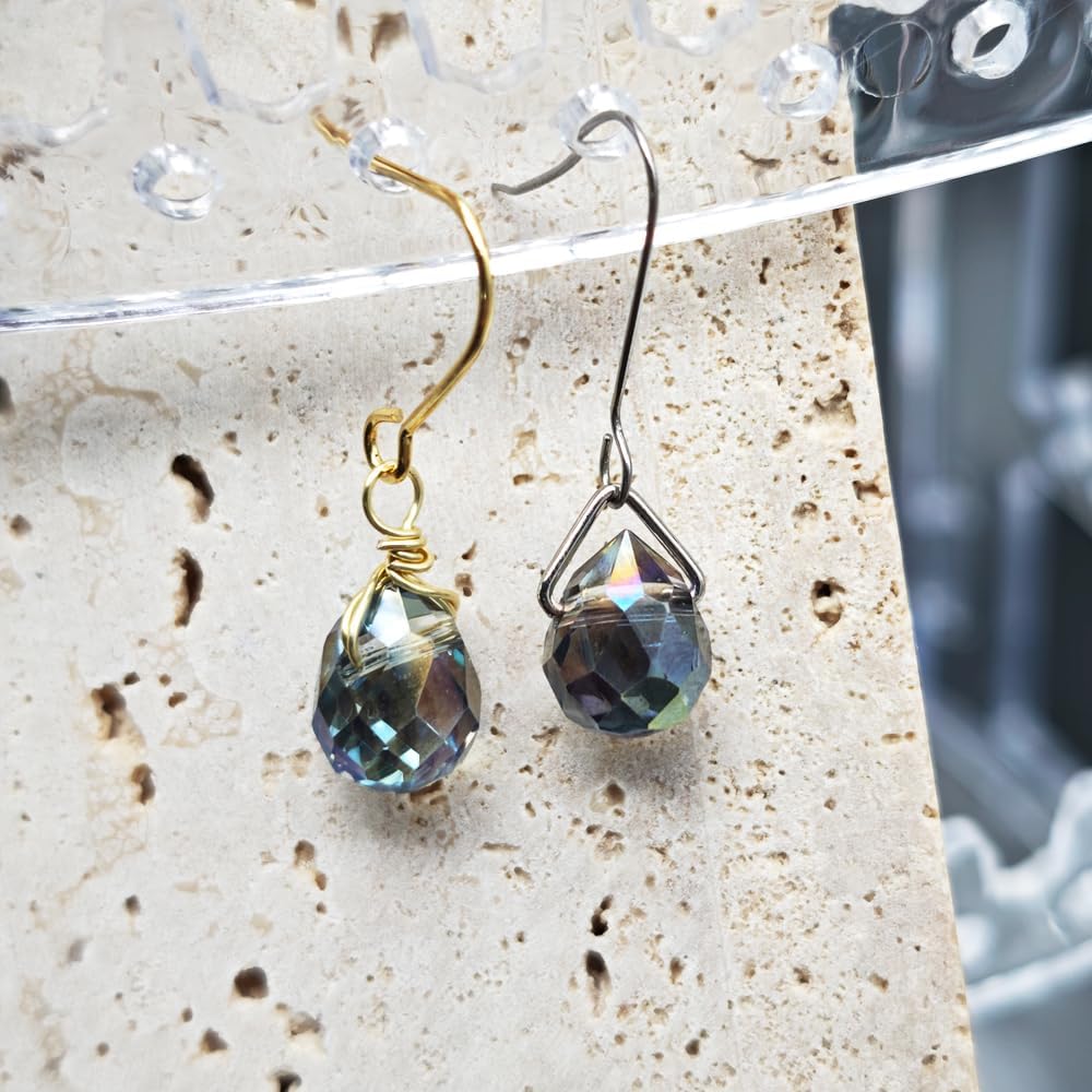 INSPIRELLE 120 Pieces Crystal Teardrop Charms Multicolor Glass Faceted Waterdrop Pendants for Jewerly Craft Making 8x10mm