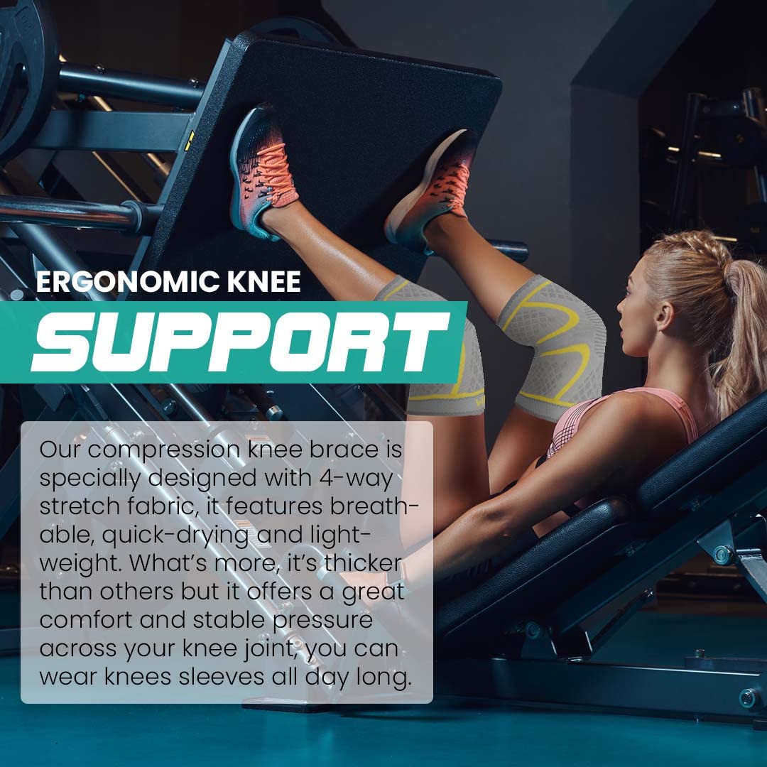 Modvel Compression Knee Brace for Women & Men, 2-Pack Knee Brace for Running Knee Pain, Knee Support Compression Sleeve, Workout Sports Knee Braces for Meniscus Tear, ACL & Arthritis Pain Relief