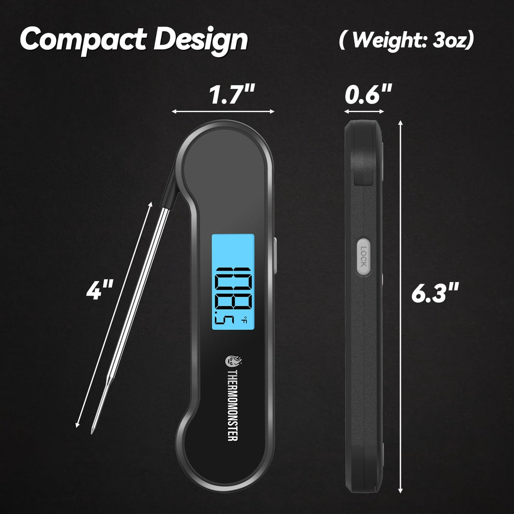 0.5 Sec Instant Read Meat Thermometer Digital with ±0.5℉ Precision, Food Thermometer for Cooking Kitchen Gadgets, Oven Grill Candy BBQ Essentials Accessories, Gifts for Him Dad Men Birthday, Red