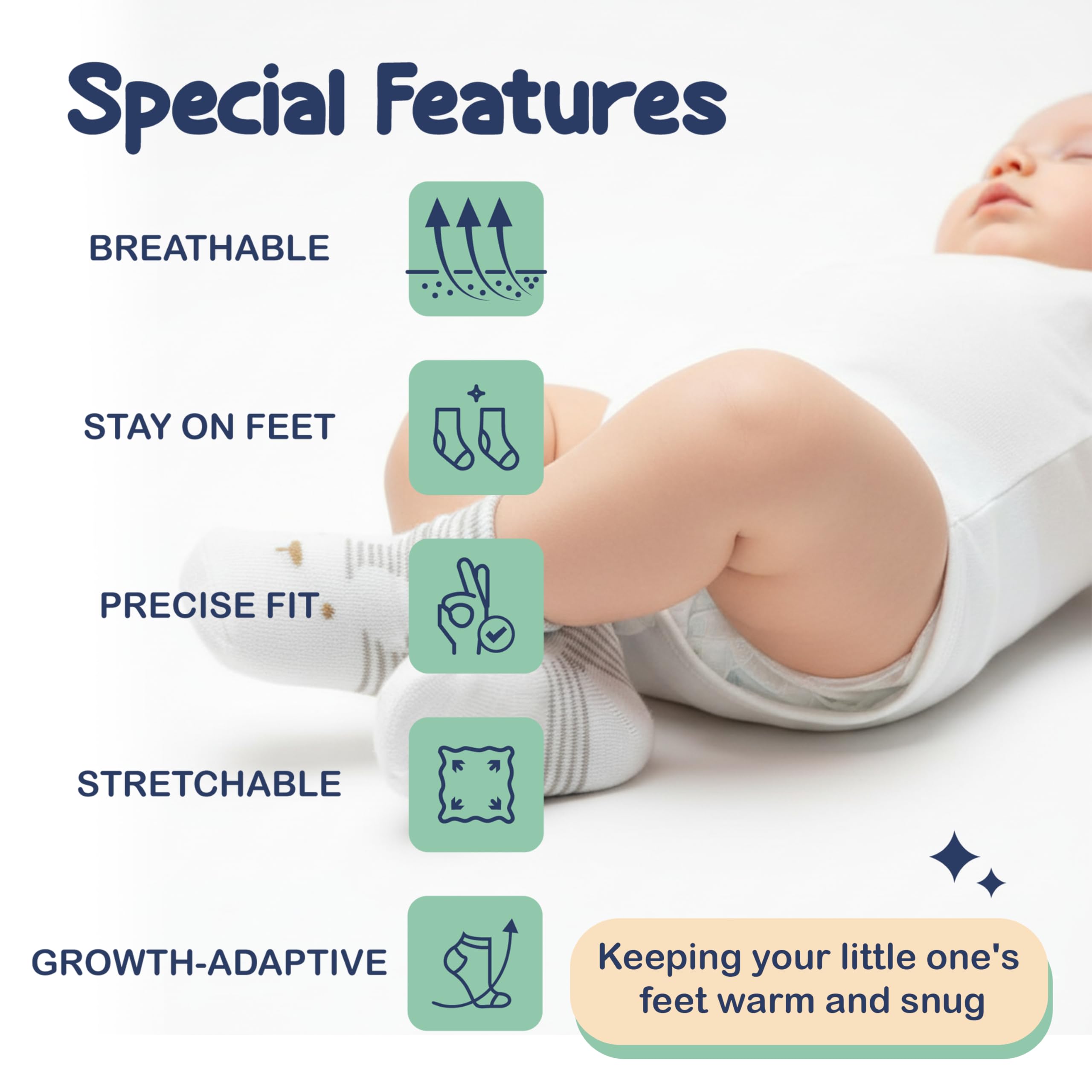 Mother's Choice Organic Cotton Baby Socks Infant 0-6 Months - 12 pairs Soft, Cozy, and Gentle Newborn Socks for Girls & Boys, Perfect Baby Gift for Everyday Wear, and Infant Comfort