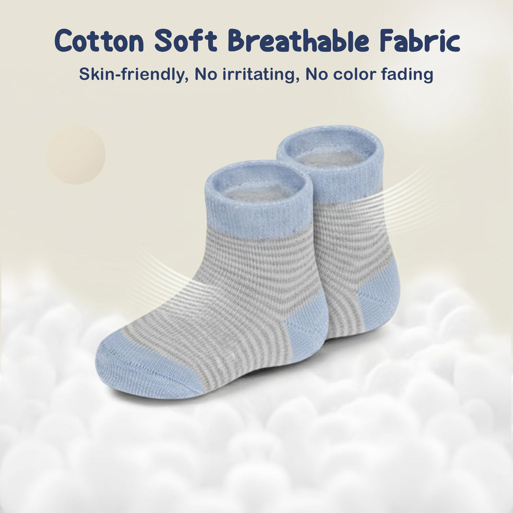 Mother's Choice Organic Cotton Baby Socks Infant 0-6 Months - 12 pairs Soft, Cozy, and Gentle Newborn Socks for Girls & Boys, Perfect Baby Gift for Everyday Wear, and Infant Comfort
