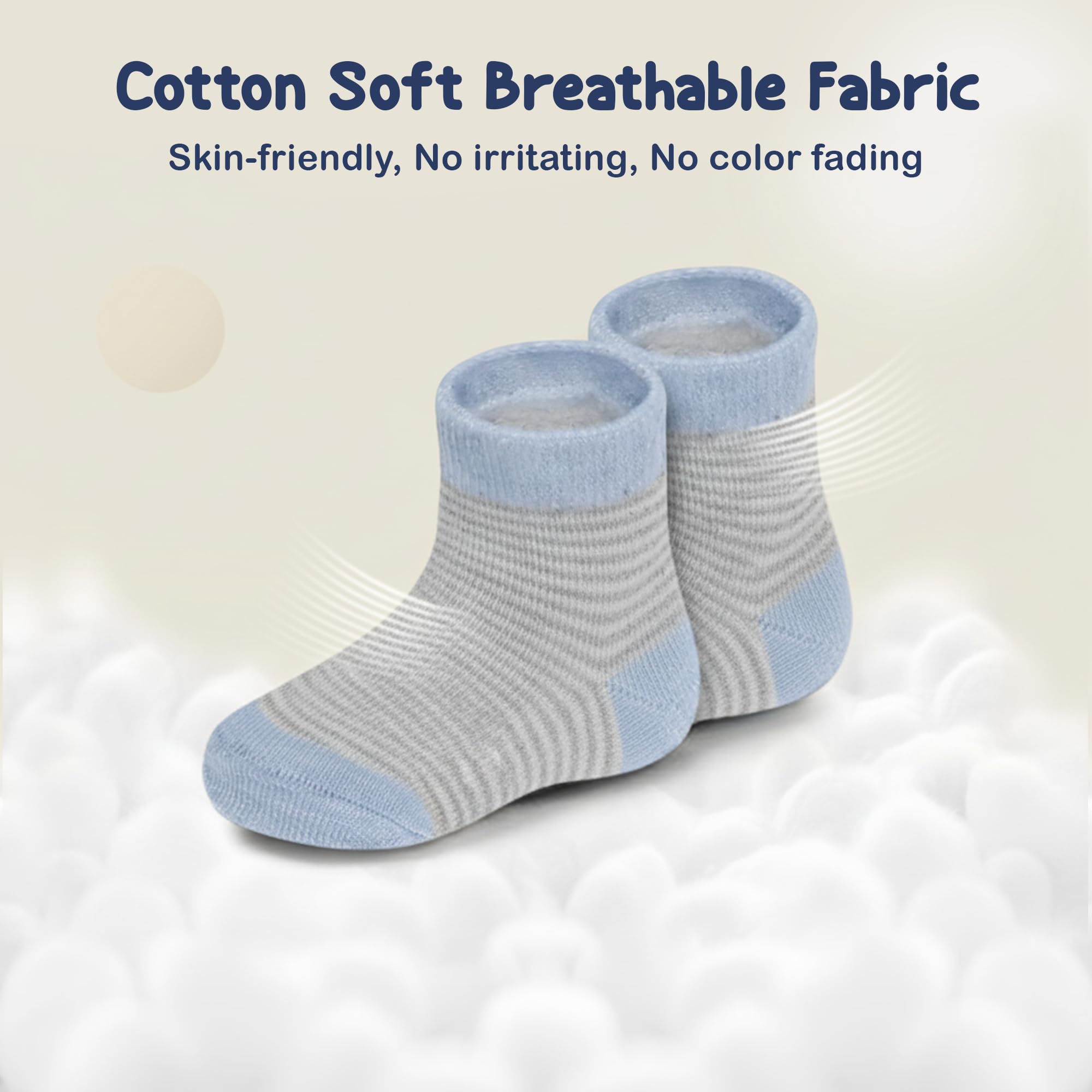 Mother's Choice Organic Cotton Baby Socks Infant 0-6 Months - 12 pairs Soft, Cozy, and Gentle Newborn Socks for Girls & Boys, Perfect Baby Gift for Everyday Wear, and Infant Comfort