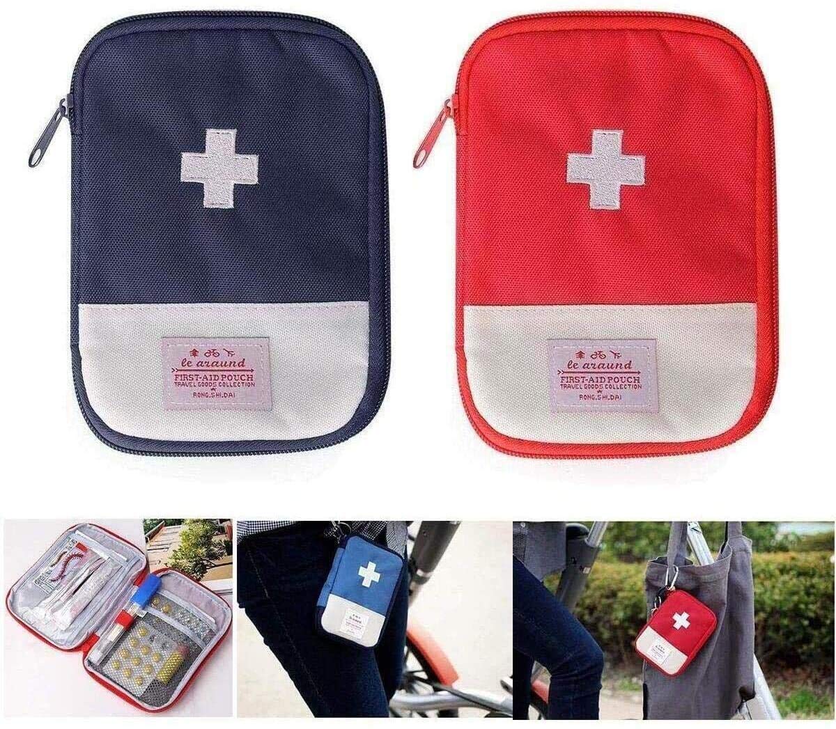 PenyaZo First Aid Bag - First Aid Kit Bag Empty for Home Outdoor Travel Camping Hiking, Mini Empty Medical Storage Bag Portable Pouch (Red)