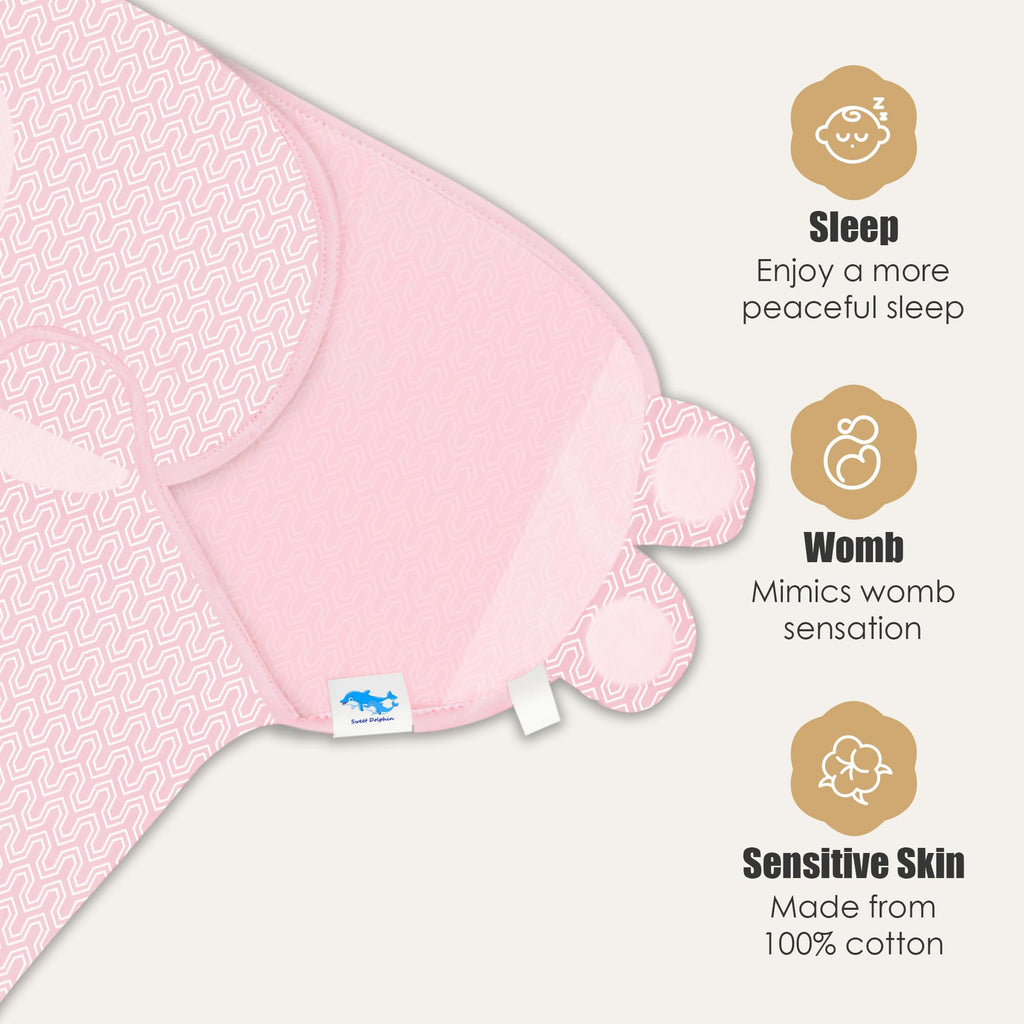SWEET DOLPHIN 3-Pack Baby Swaddle Sleep Sacks - Newborn Swaddle Blanket with Soft Cotton - Ergonomic Wrap for Boys and Girls, 0-3 Months, Grey