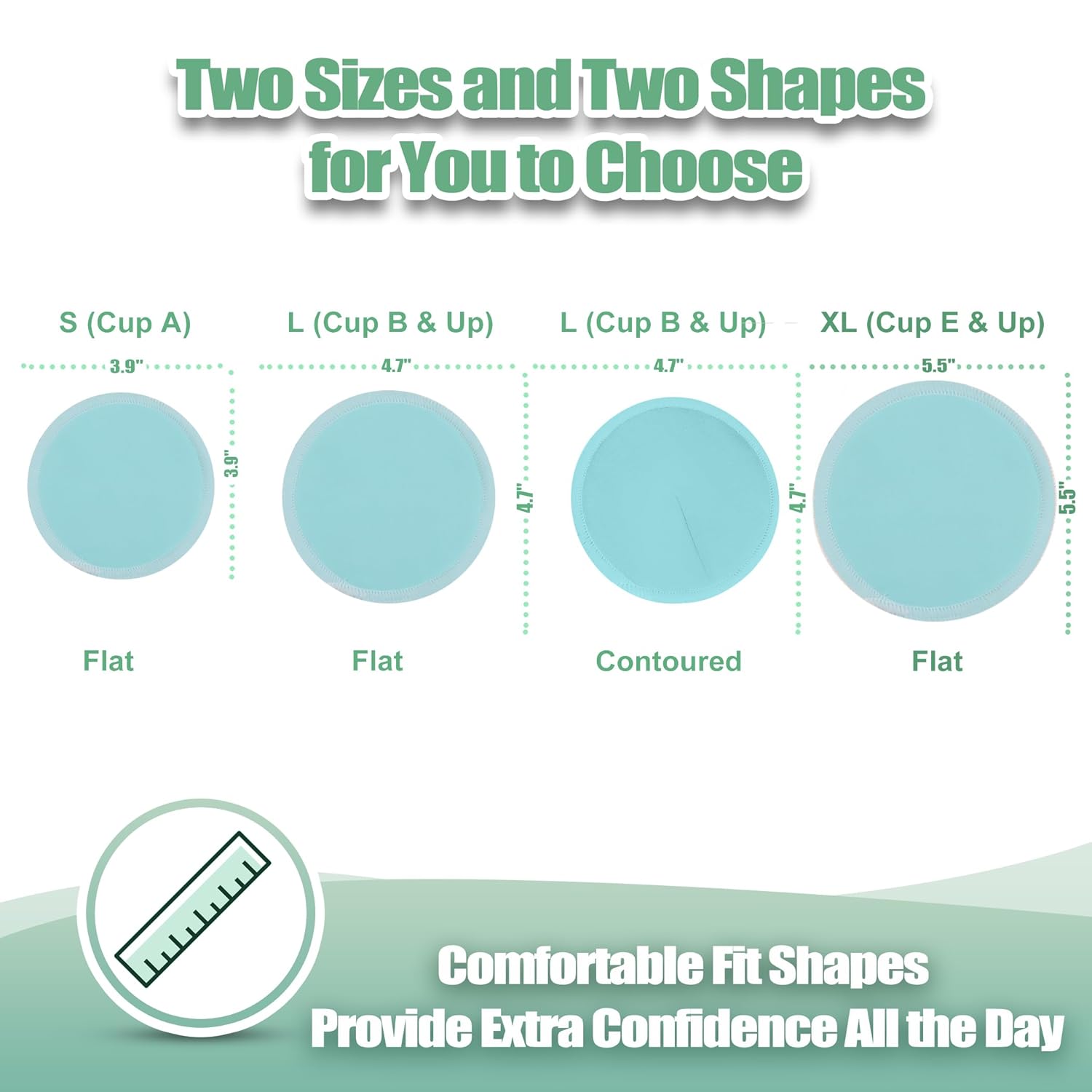 wegreeco Nursing Breast Pads (14 Pack) + Laundry Bag & Travel Storage Bag, 4.7 inch Option - Washable & Reusable Breastfeeding Nursing Pads (Mild, Large)
