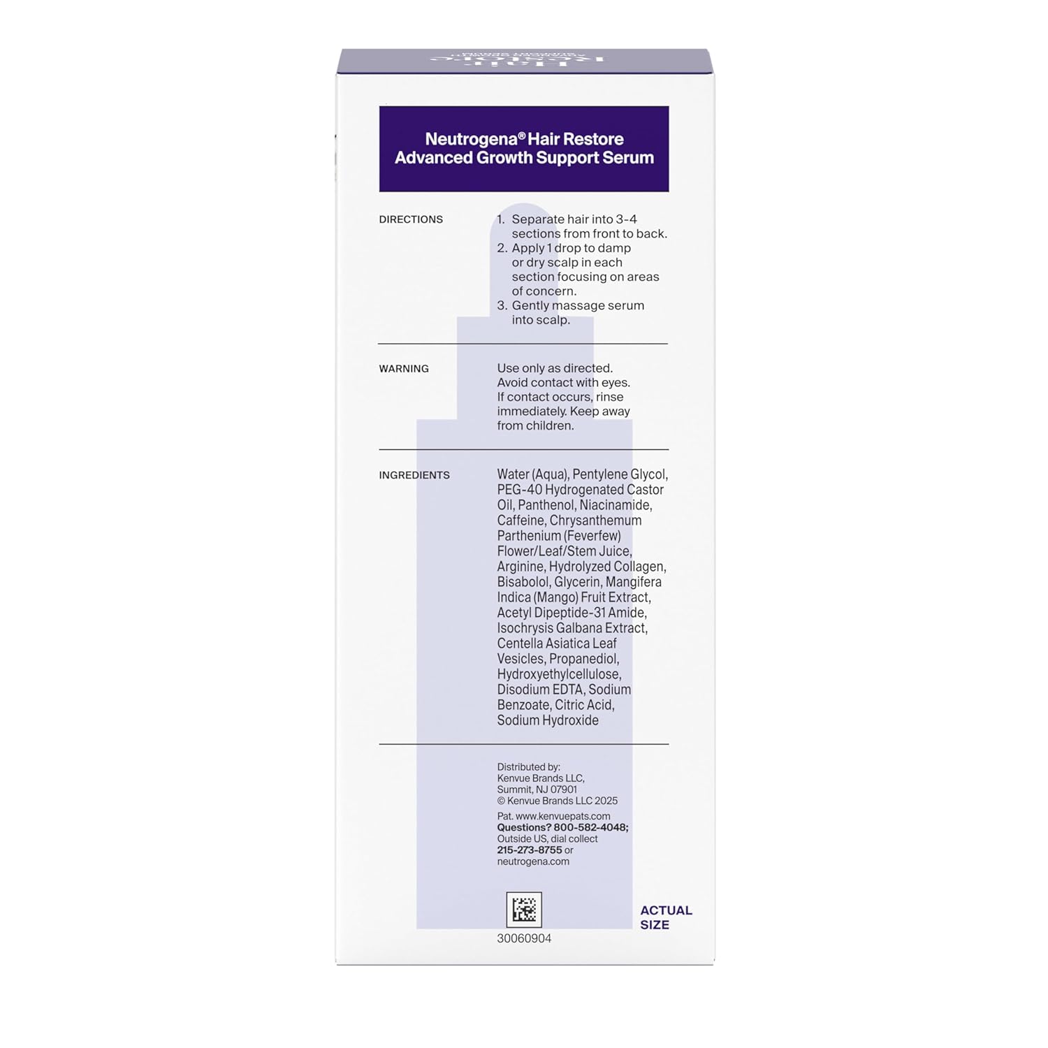 Neutrogena Hair Restore Advanced Growth Support Serum, Hair & Scalp Treatment with Micro-Peptide XP Complex to Revitalize Roots, Nourish Scalp, & Enhance Visible Hair Density, 1.7 fl. oz