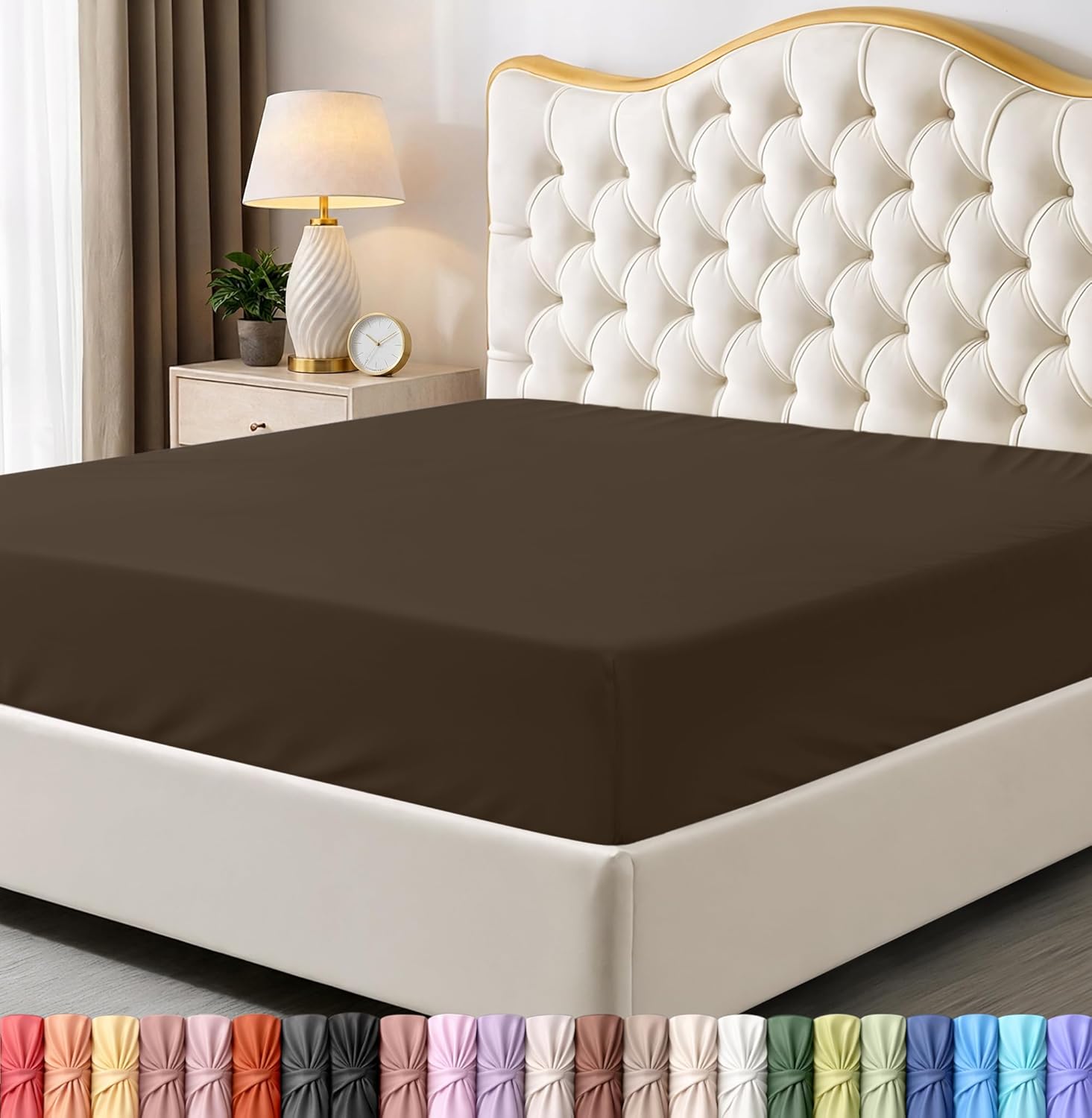 Utopia Bedding Queen Fitted Sheet - Bottom Sheet - Deep Pocket - Soft Microfiber - Shrinkage and Fade Resistant - Easy Care -1 Fitted Sheet Only (Beige)