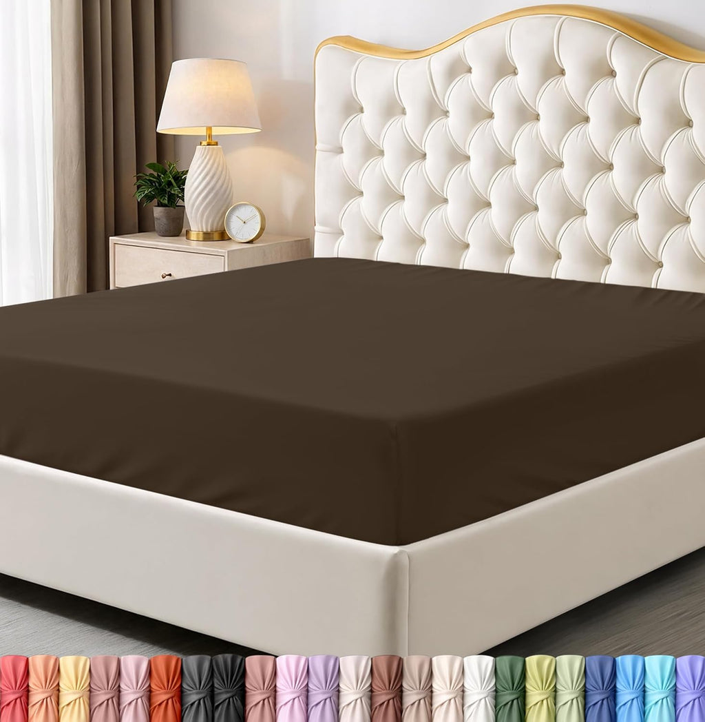 Utopia Bedding Queen Fitted Sheet - Bottom Sheet - Deep Pocket - Soft Microfiber - Shrinkage and Fade Resistant - Easy Care -1 Fitted Sheet Only (Beige)
