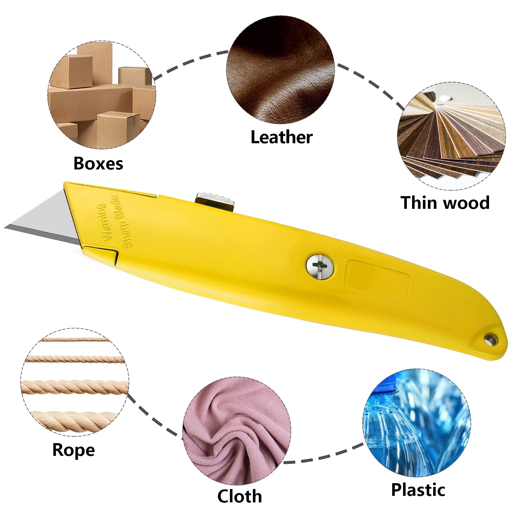 DIYSELF 2Pack Utility Knife Box Cutter Retractable Razor Blade Heavy Duty Box Cutters Knife PVC Pipe Cutter (Red)