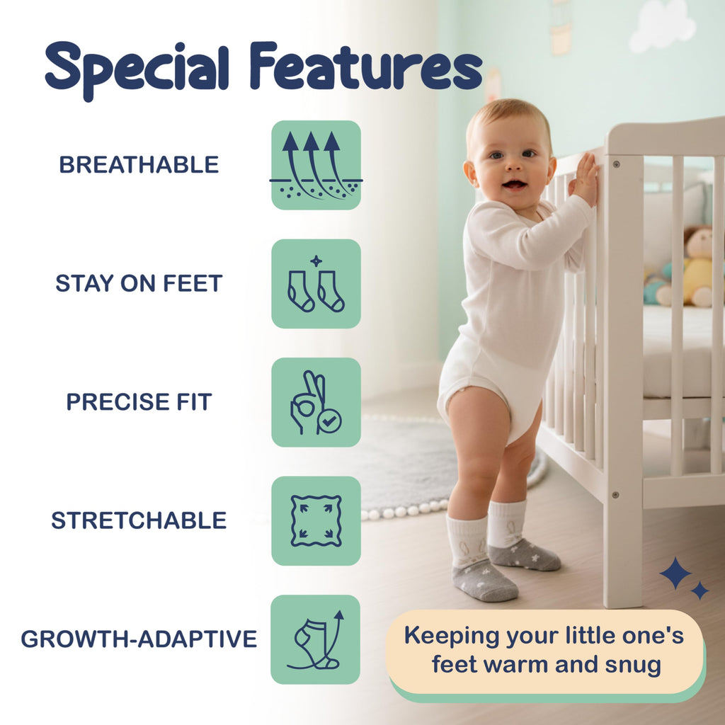 Mother's Choice Organic Cotton Baby Socks Infant 0-6 Months - 12 pairs Soft, Cozy, and Gentle Newborn Socks for Girls & Boys, Perfect Baby Gift for Everyday Wear, and Infant Comfort