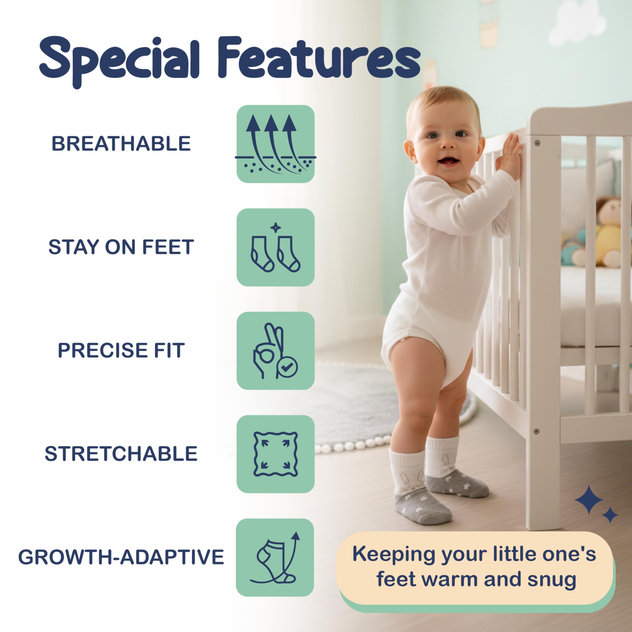 Mother's Choice Organic Cotton Baby Socks Infant 0-6 Months - 12 pairs Soft, Cozy, and Gentle Newborn Socks for Girls & Boys, Perfect Baby Gift for Everyday Wear, and Infant Comfort