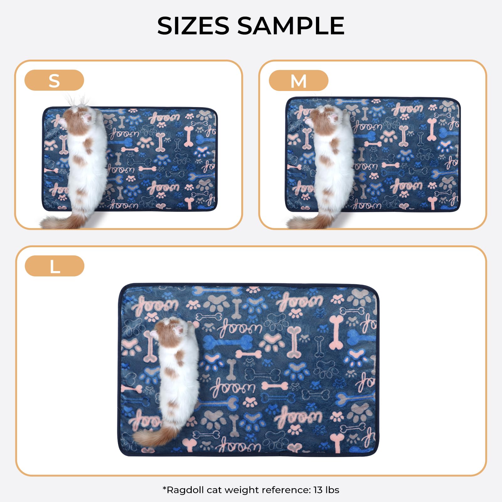 Luciphia 1 Pack 3 Blankets Fluffy Premium Fleece Pet Blanket Flannel Paw Printed Throw for Dog Cat(Small 23x16'', Grey/Brown/Blue)