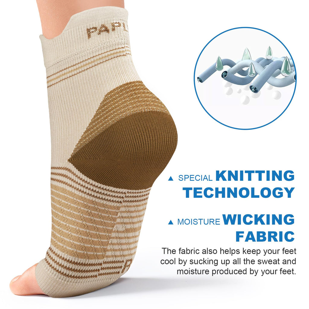 Plantar Fasciitis Sock (6 Pairs) for Men and Women, Compression Foot Sleeves with Arch and Ankle Support, Black, X-Large